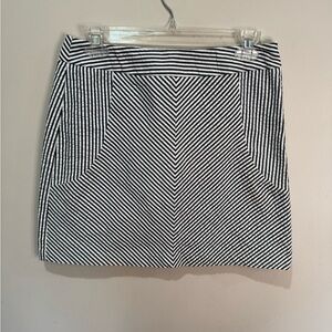 Sandro Blue & White Striped Seersucker Mini Skirt Women's‎ Size 4 100% Cotton